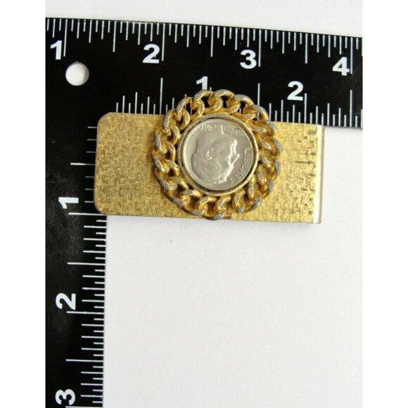 Money Clip Roosevelt Dime 1973 Gold Tone Credit Card Cash ID Holder - Picture 5 of 8
